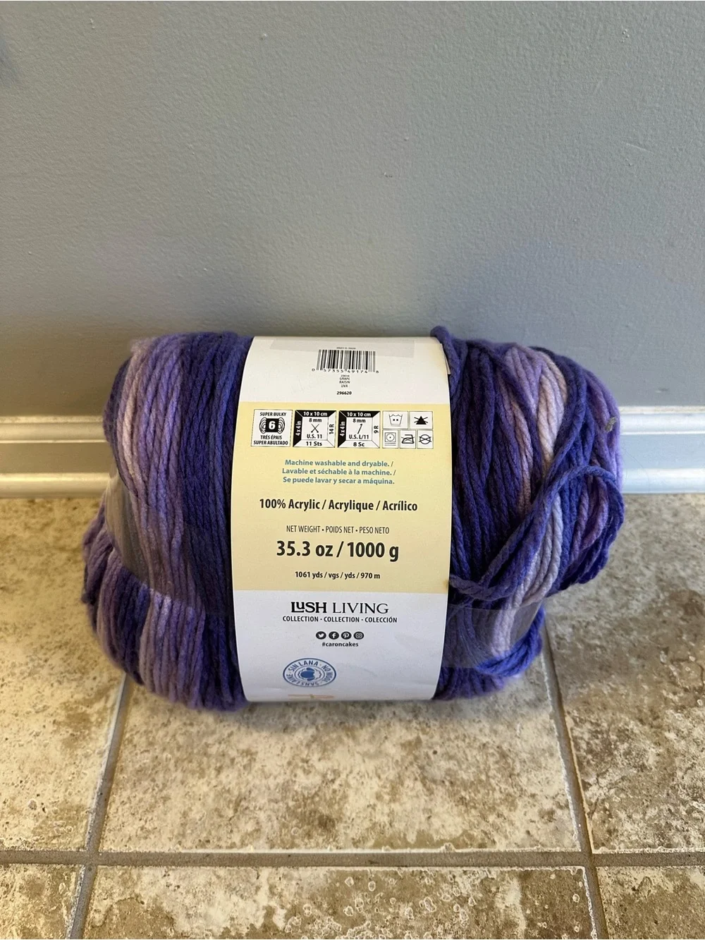 Caron Anniversary Cakes Grape Yarn 35.3 Oz. 1000g - Brand New